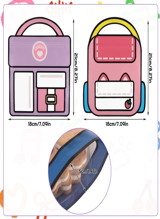 Ovveroche 36 PCS Bulk Gift Bags for Kids with Handle,Children Large Goodie Bags with Stand-up Bottom, Grip Seal Party Favor Bag, Students Back to School Treat Bag, Cute Snack Candy Bags for Birthday, Classroom - Image 4
